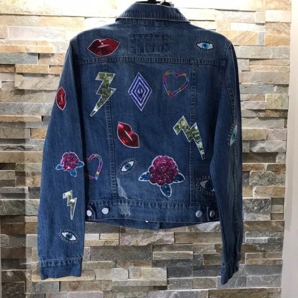 Bagatelle Embellished Oversized Denim Jacket - Picture 5 of 11